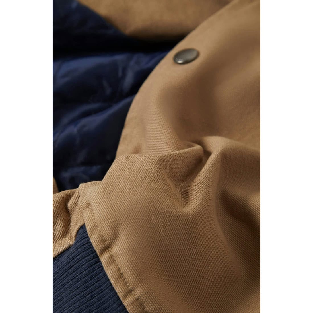 Brixton Canvas Hooded Bomber Jacket - Khaki/Mood Indigo - Mens Casual Jacket by Brixton