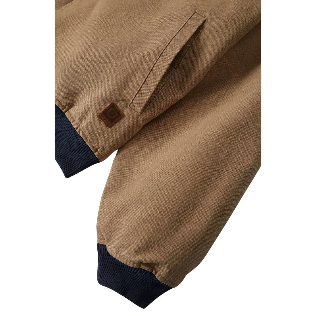 Brixton Canvas Hooded Bomber Jacket - Khaki/Mood Indigo - Mens Casual Jacket by Brixton