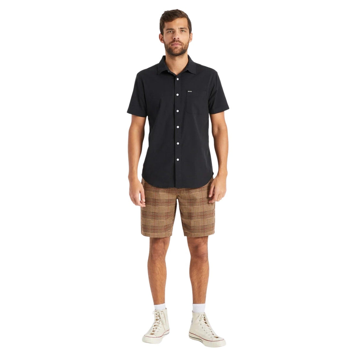 Brixton Charter Oxford Shortsleeve Shirt - Black