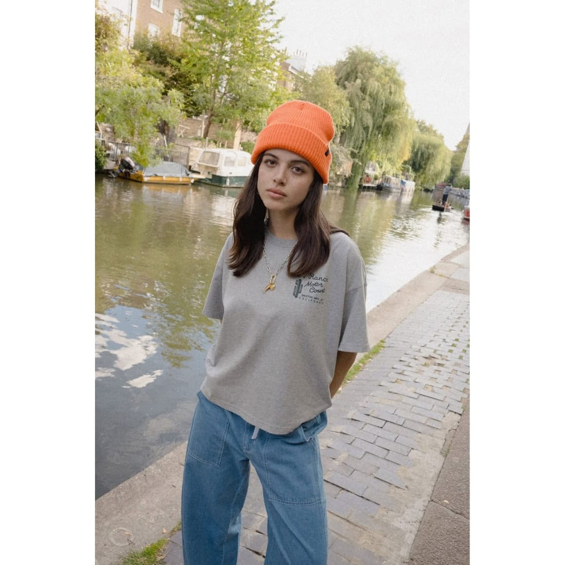 Brixton Chunky Heist Beanie - Bright Orange - Fold Beanie by Brixton