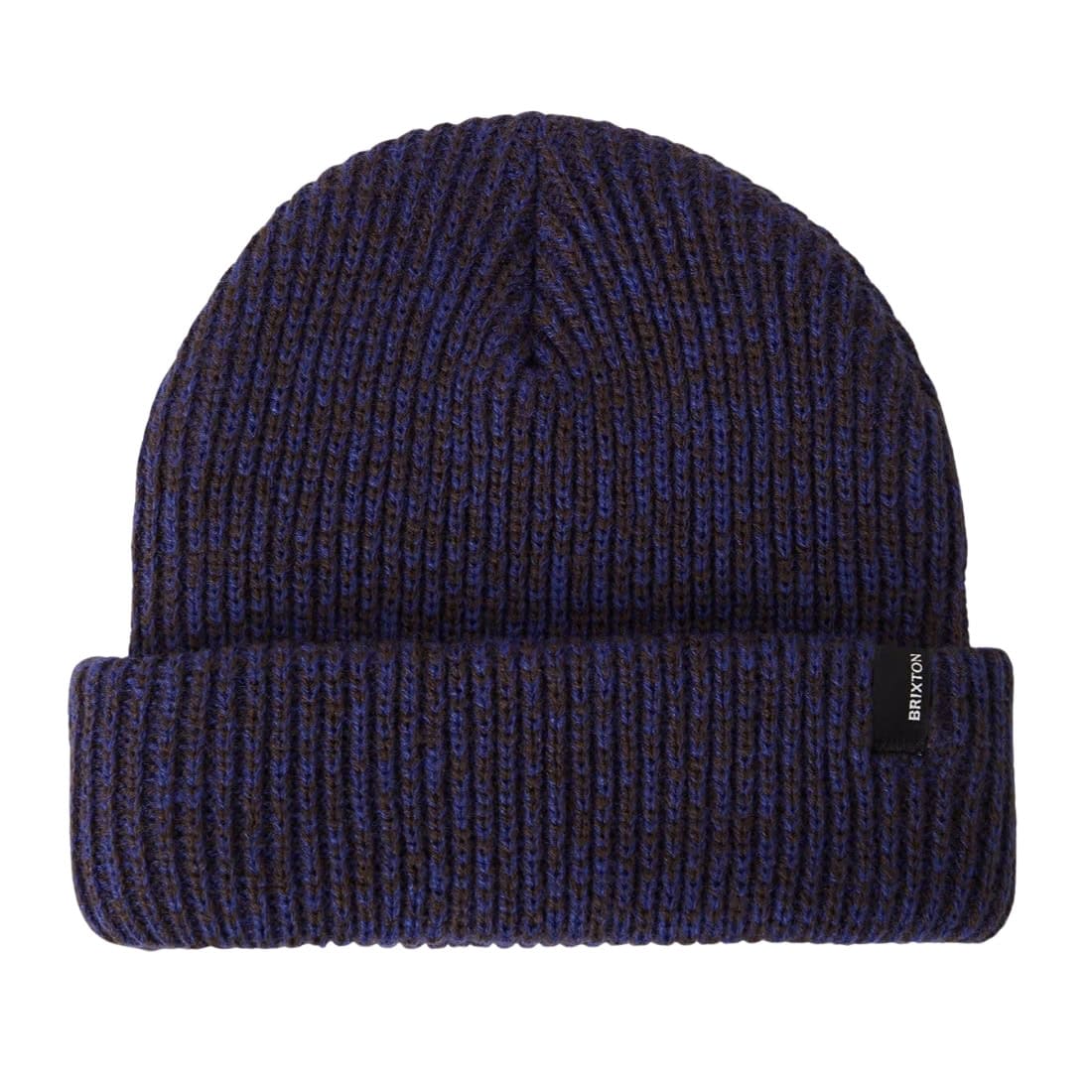 Brixton Chunky Heist Beanie - Marled Navy/Caramel - Fold Beanie by Brixton
