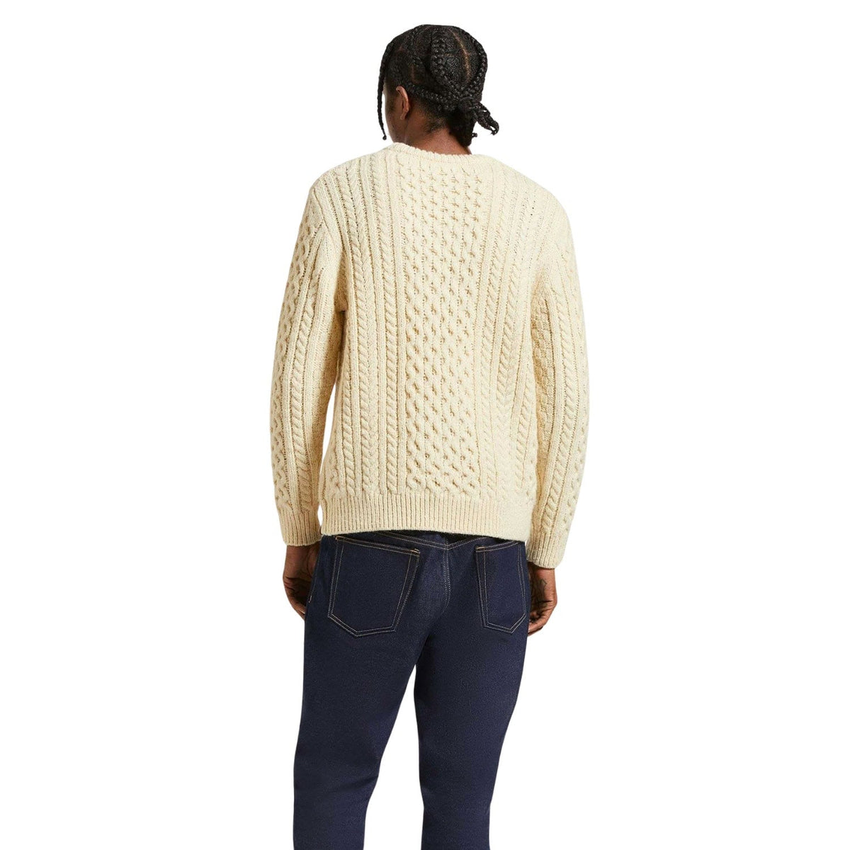 Brixton Classic Fishermans Sweater - Oatmeal - Mens Knitwear by Brixton