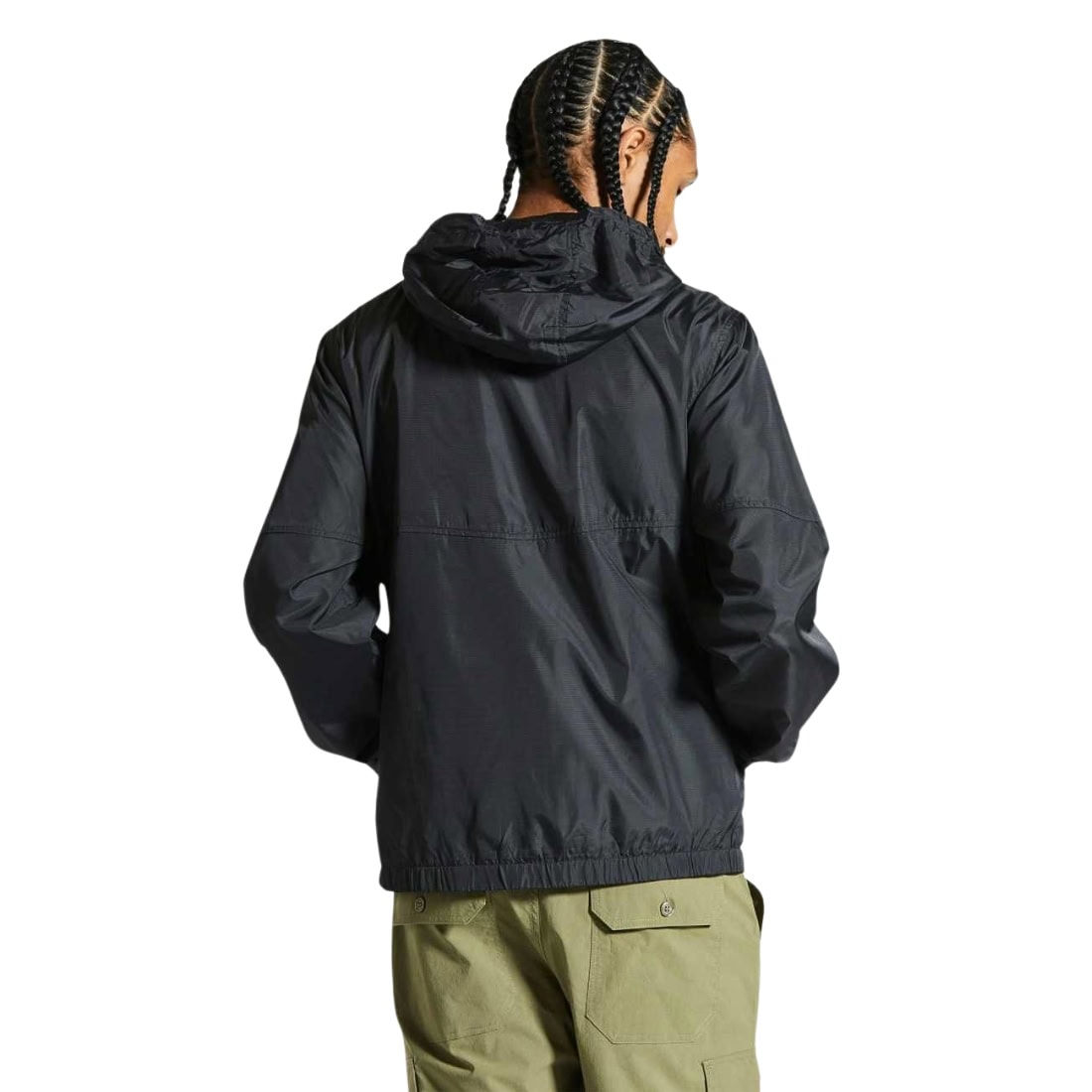 Brixton Claxton Crest Lightweight Jacket - Black/Black - Mens Windbreaker/Rain Jacket by Brixton