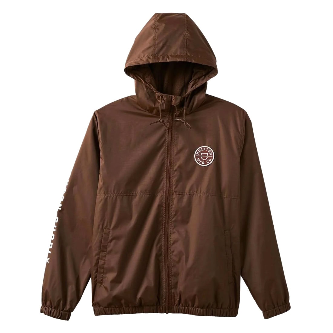 Brixton Claxton Crest Lightweight Jacket - Pinecone Brown - Mens Windbreaker/Rain Jacket by Brixton