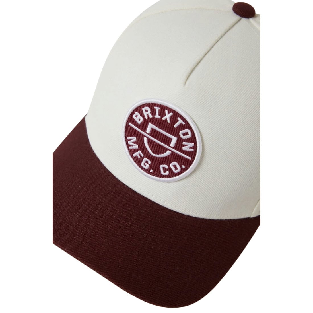 Brixton Crest C MP Snapback Cap - Port/Off White - Snapback Cap by Brixton One Size
