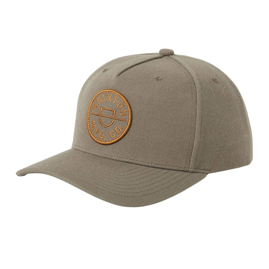 Brixton Crest C MP Snapback - Dark Olive Caramel - Snapback Cap by Brixton One Size