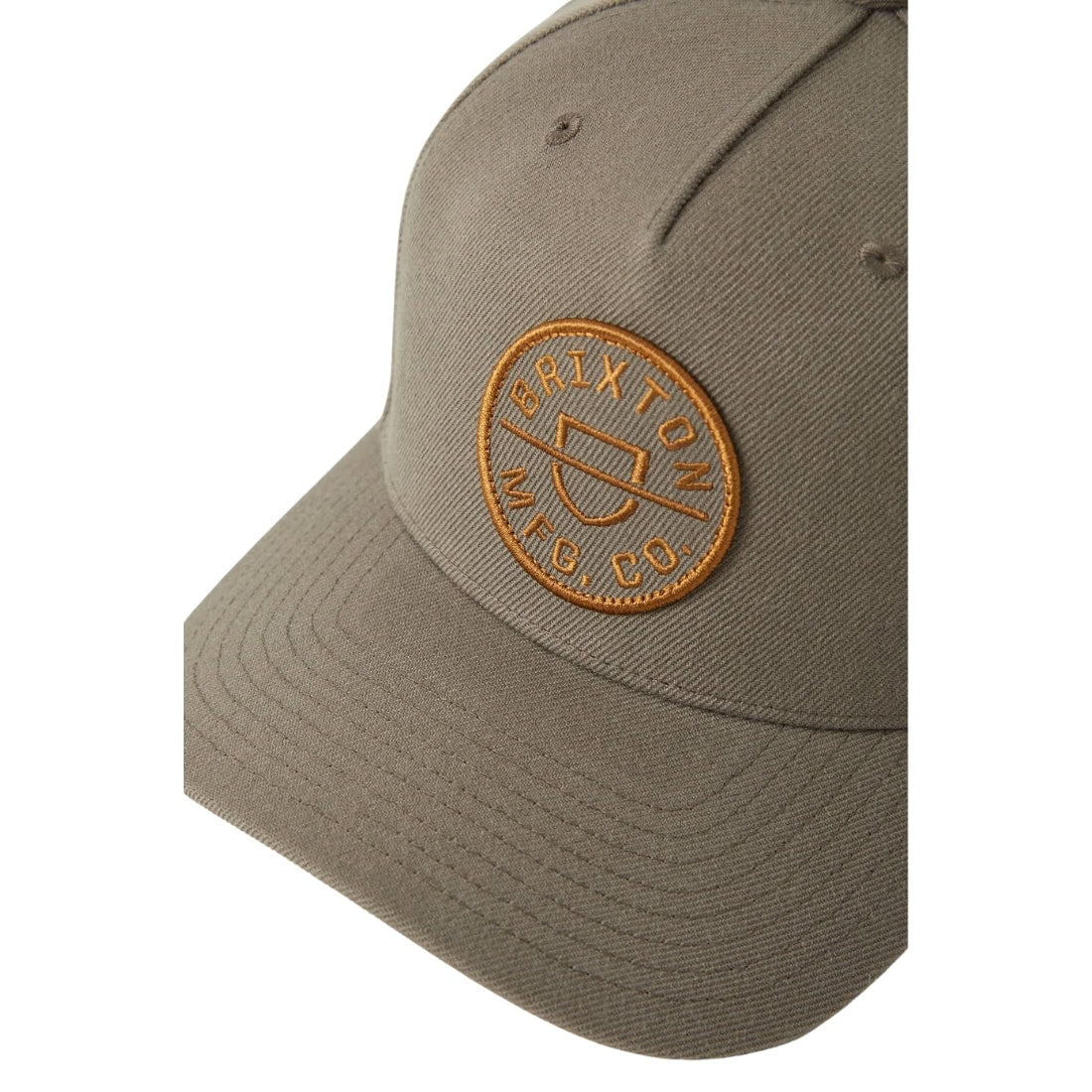 Brixton Crest C MP Snapback - Dark Olive Caramel - Snapback Cap by Brixton One Size