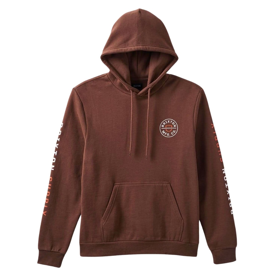 Brixton Crest Hood Pinecone Brown Rust Orange White Free UK Delivery Yakwax