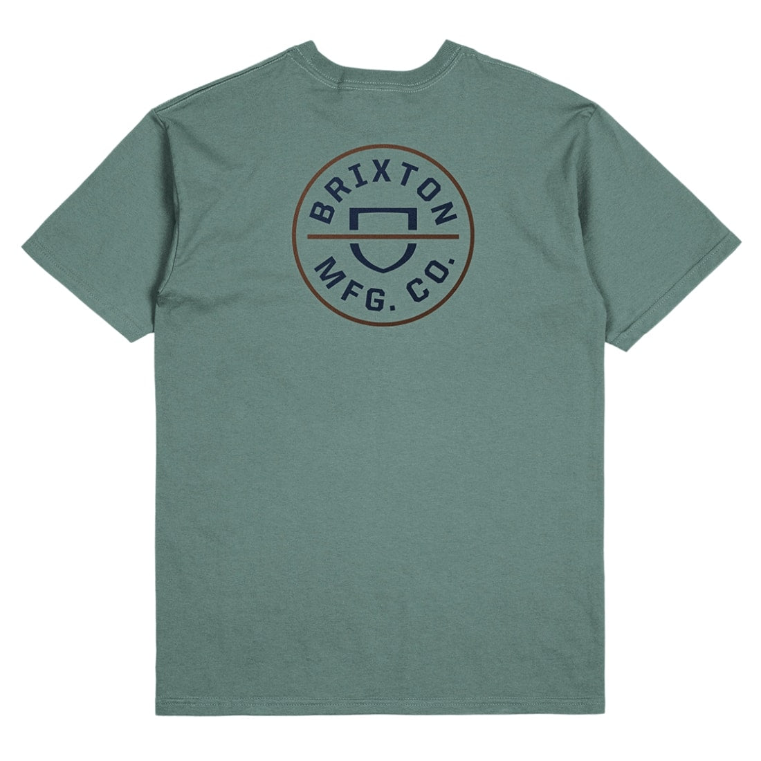 Brixton Crest II T-Shirt - Washed Navy/Chinois Green - Mens Skate Brand T-Shirt by Brixton