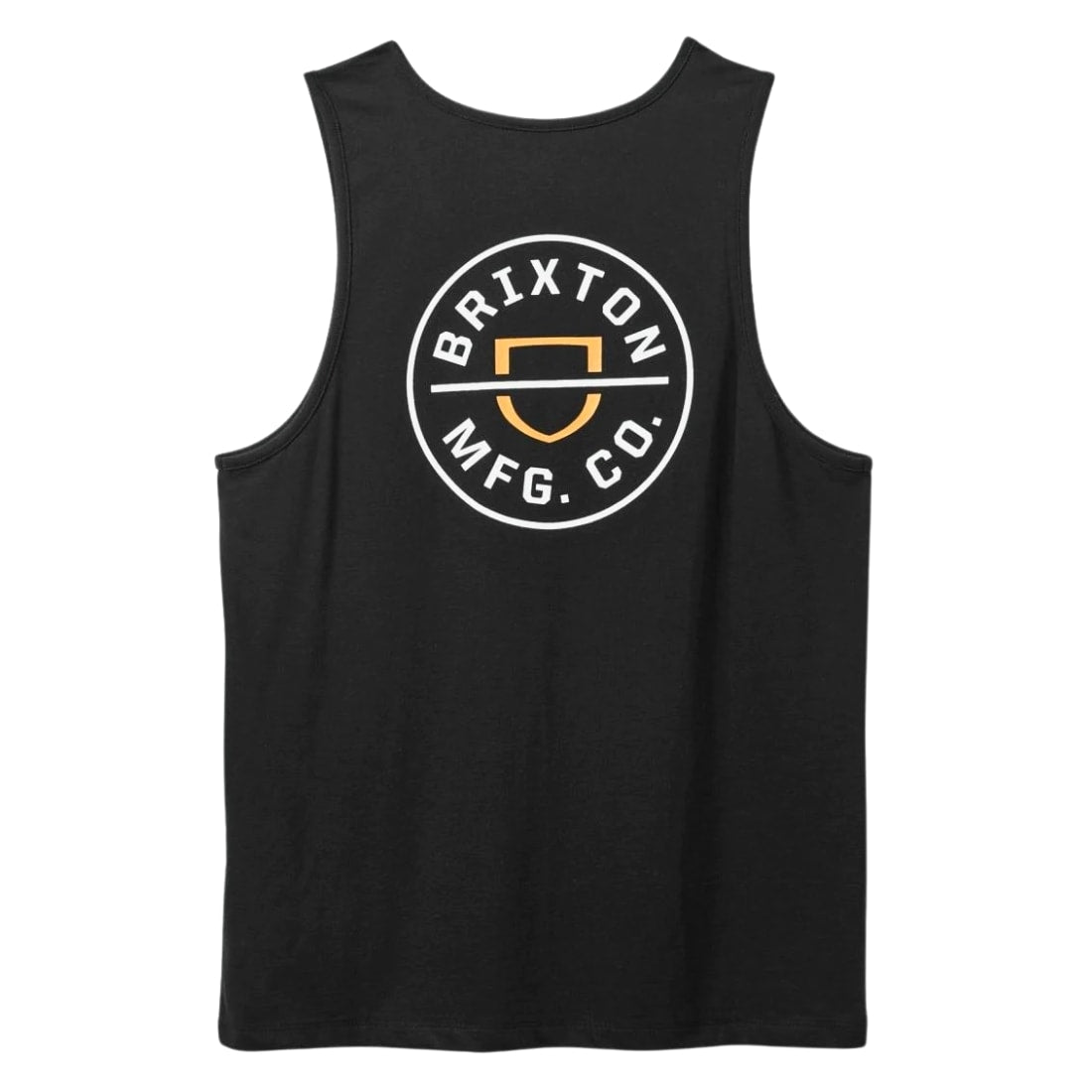 Brixton Crest Tank Top Vest - Black/Apricot Crush/White - Mens Skate Brand Vest/Tank Top by Brixton