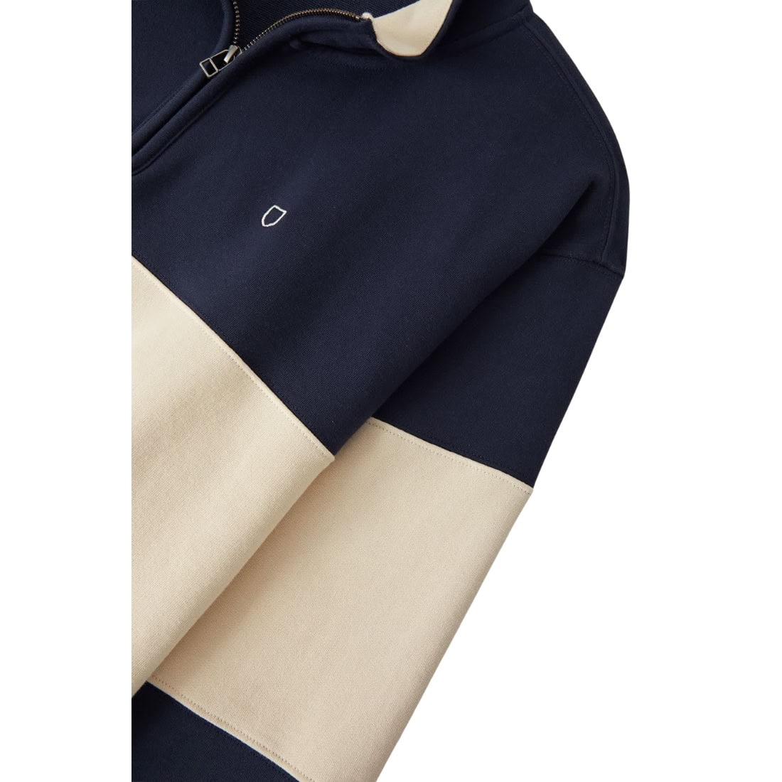 Brixton Danville Quarter Zip Fleece - Navy/Whitecap - Mens Pullover Hoodie by Brixton