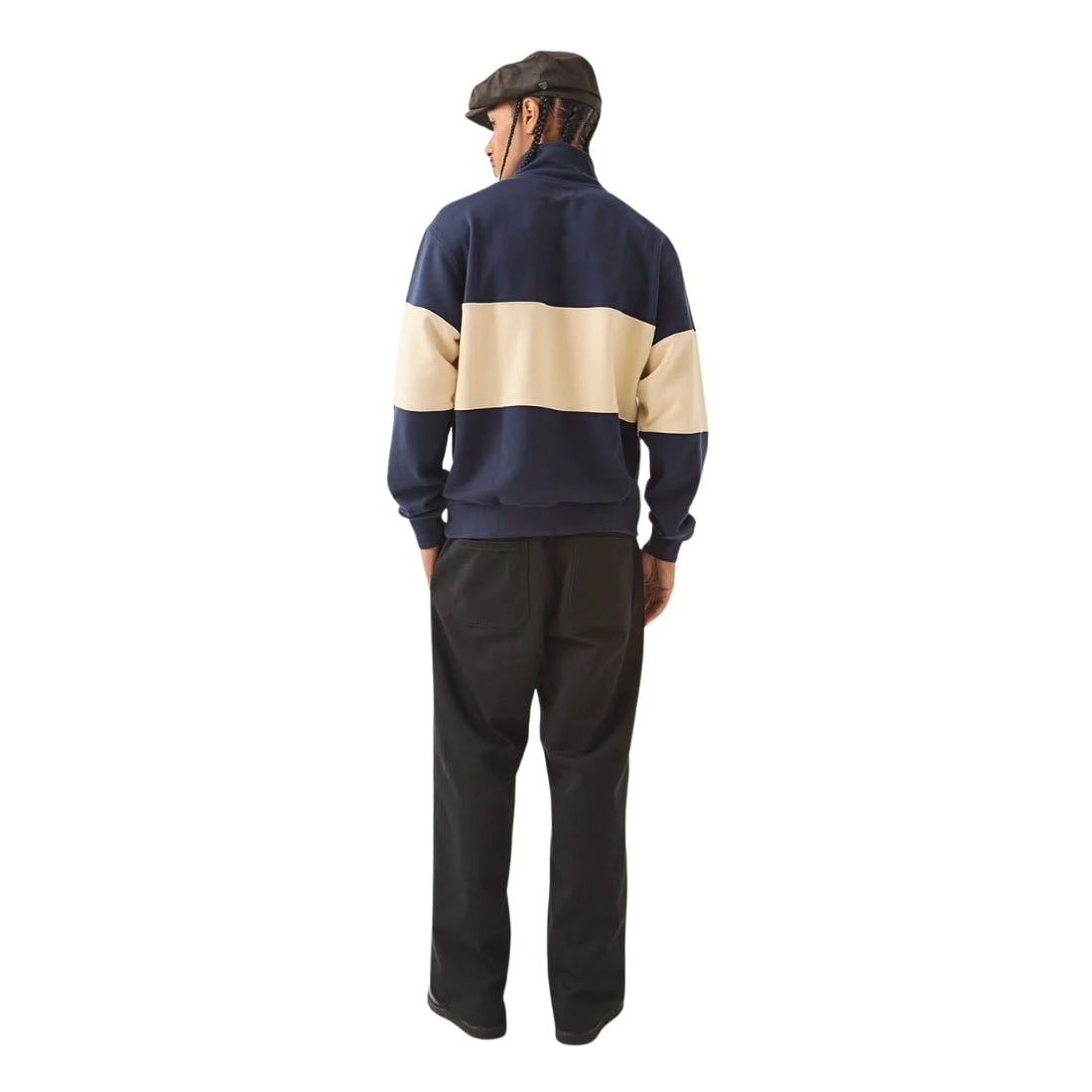 Brixton Danville Quarter Zip Fleece - Navy/Whitecap - Mens Pullover Hoodie by Brixton