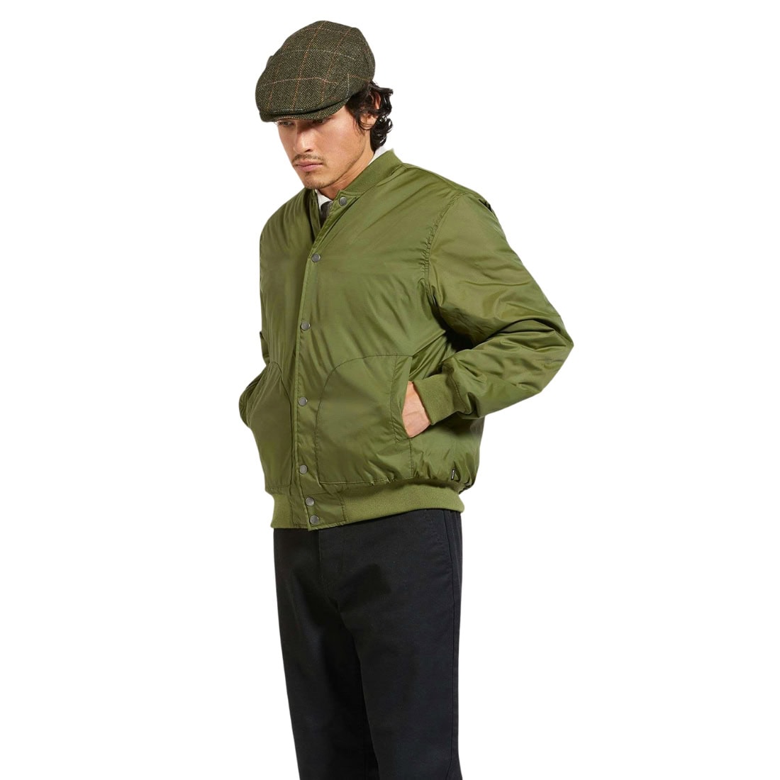 Brixton Dillinger Flight Bomber Jacket - Cypress Green - Mens Casual Jacket by Brixton