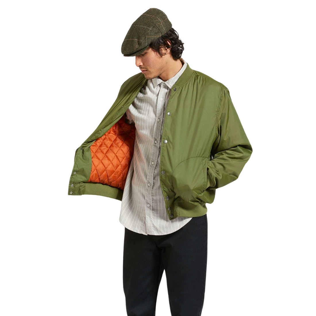 Brixton Dillinger Flight Bomber Jacket - Cypress Green - Mens Casual Jacket by Brixton