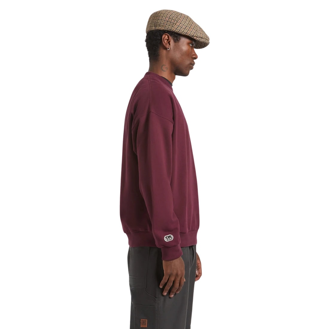 Brixton Embroidered Heavy Weight Crew - Port - Mens Crew Neck Sweatshirt by Brixton