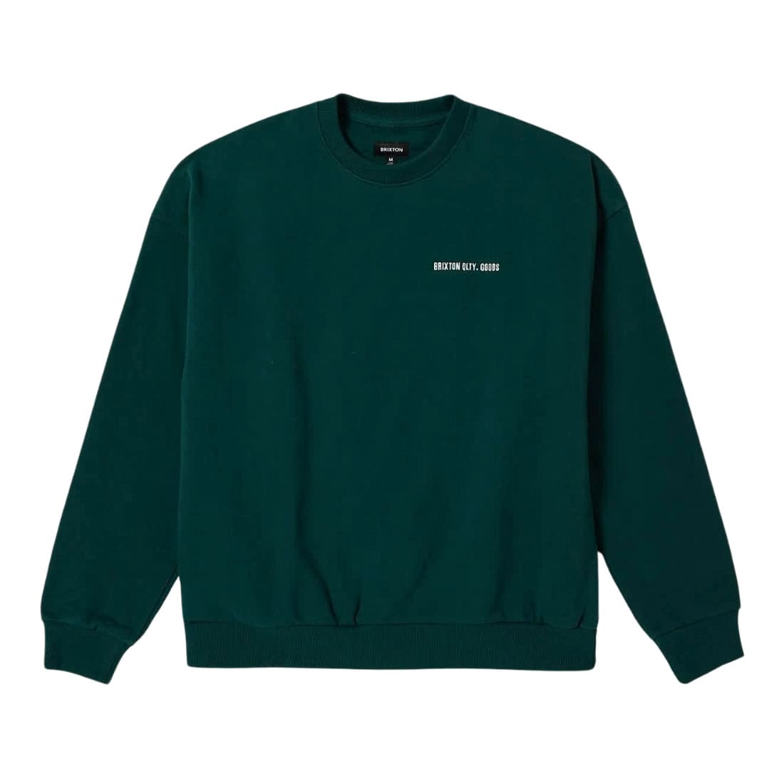 Brixton Embroidered Heavy Weight Crew Sweatshirt - Deep Emerald - Mens Crew Neck Sweatshirt by Brixton