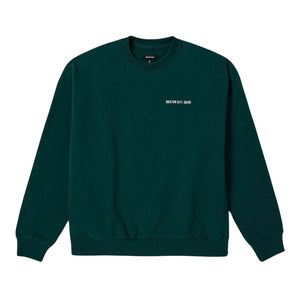 Brixton Embroidered Heavy Weight Crew Sweatshirt - Deep Emerald