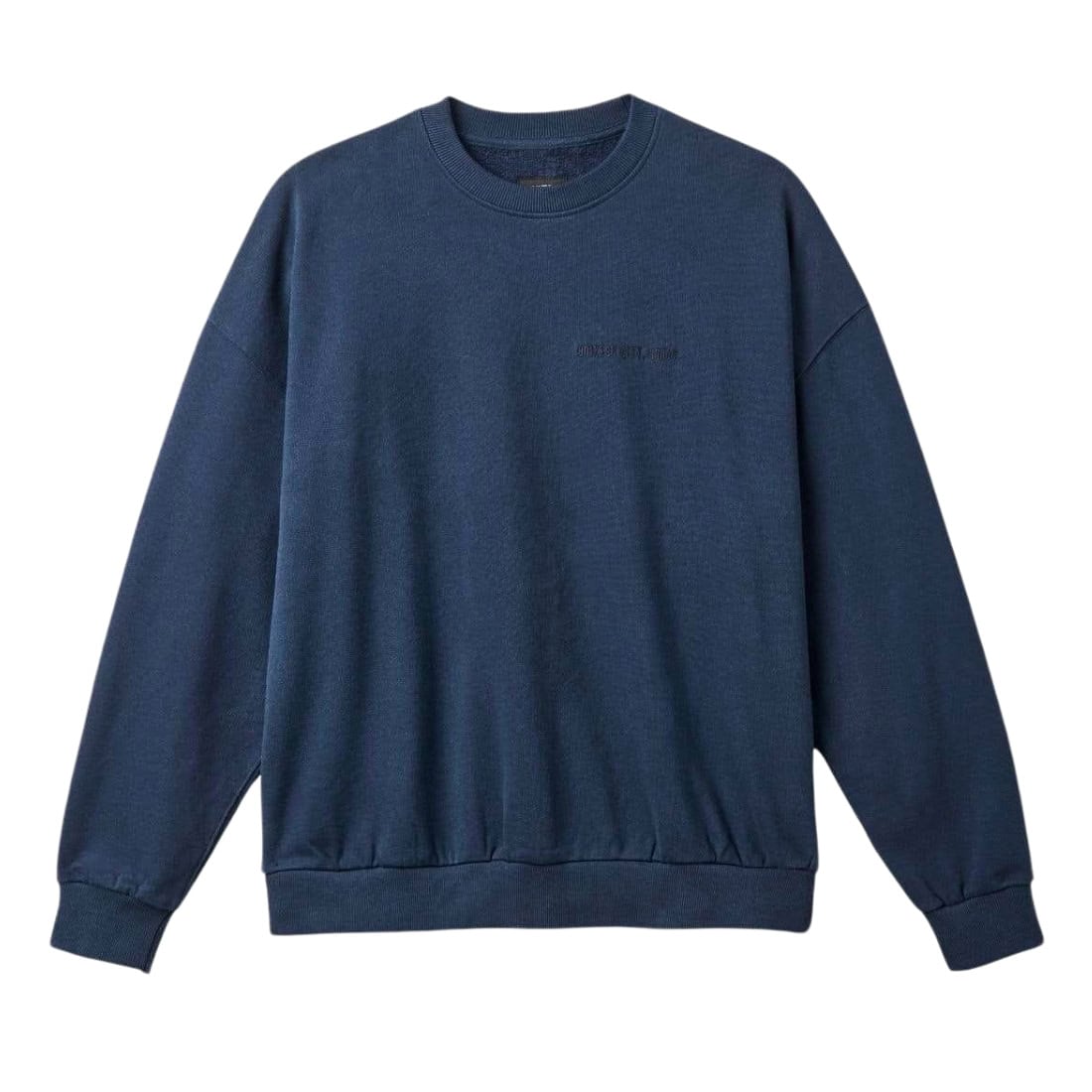 Brixton Embroidered Heavy Weight Crew - Washed Navy - Mens Crew Neck Sweatshirt by Brixton