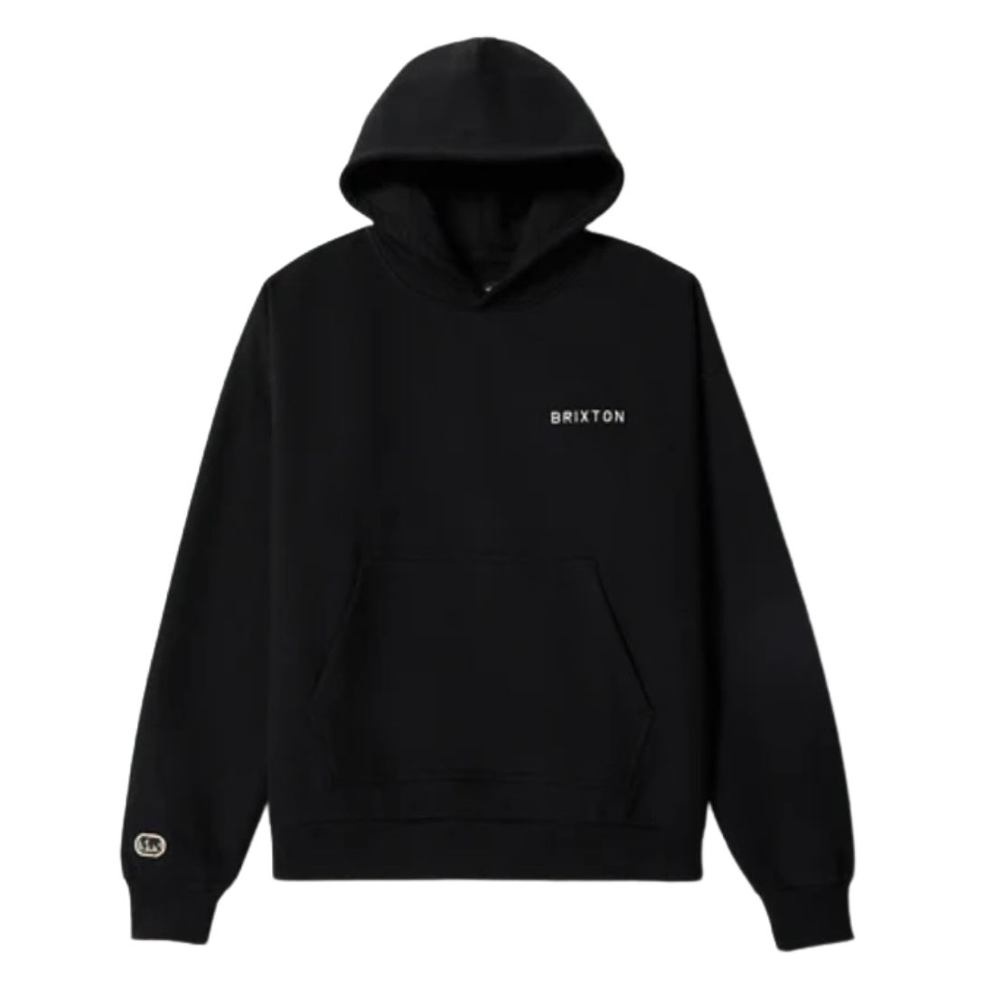 Brixton Embroidered Heavy Weight Hood - Black - Mens Pullover Hoodie by Brixton