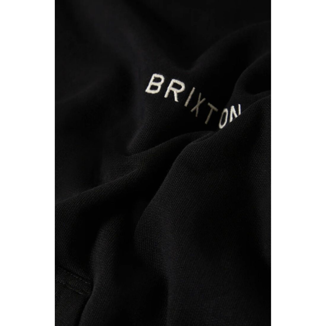 Brixton Embroidered Heavy Weight Hood - Black - Mens Pullover Hoodie by Brixton