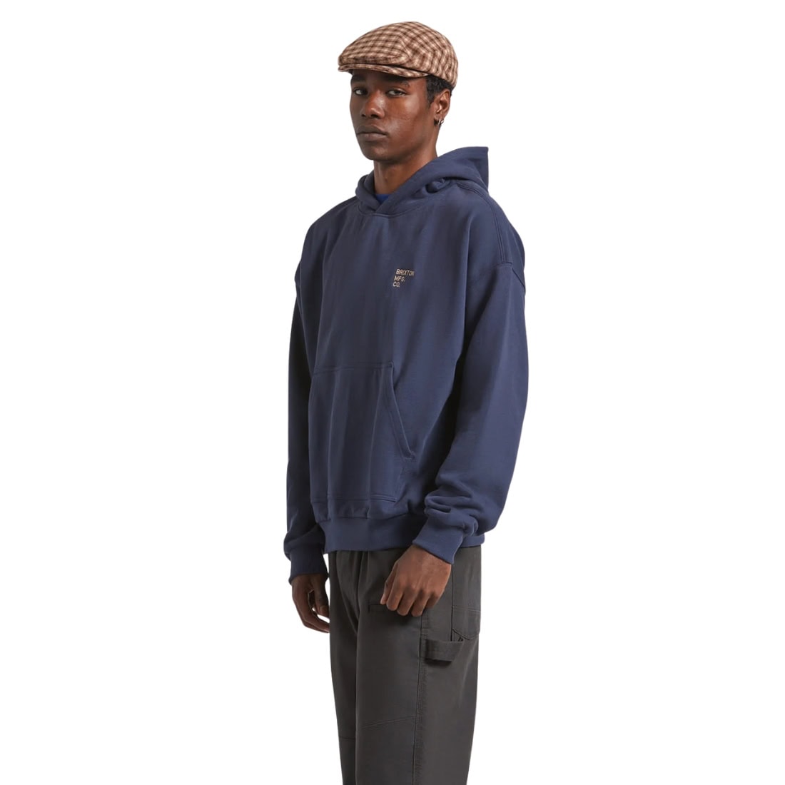 Brixton Embroidered Heavy Weight Hood - Mood Indigo - Mens Pullover Hoodie by Brixton