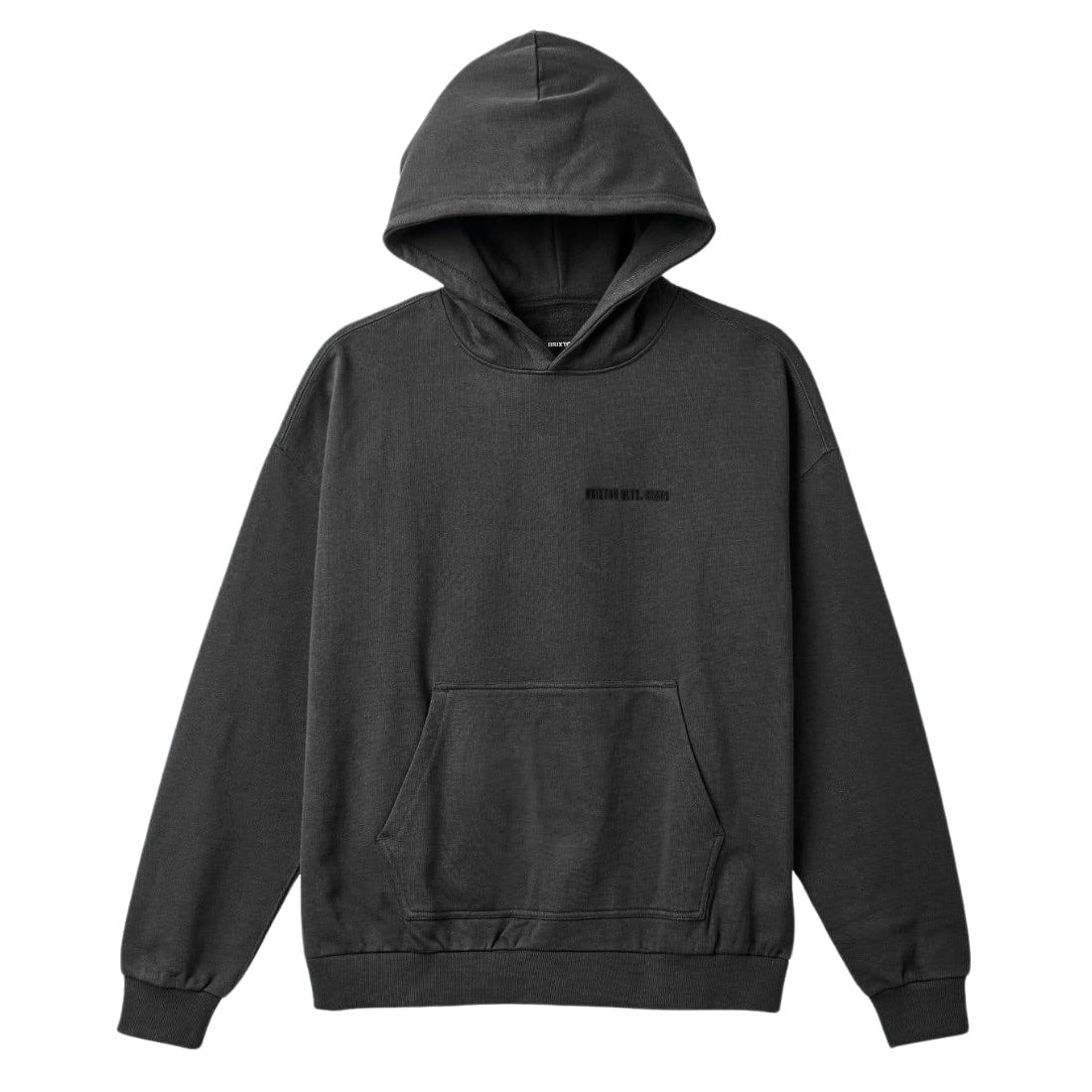 Brixton Embroidered Heavyweight Hood Washed Black Free UK Delivery Yakwax