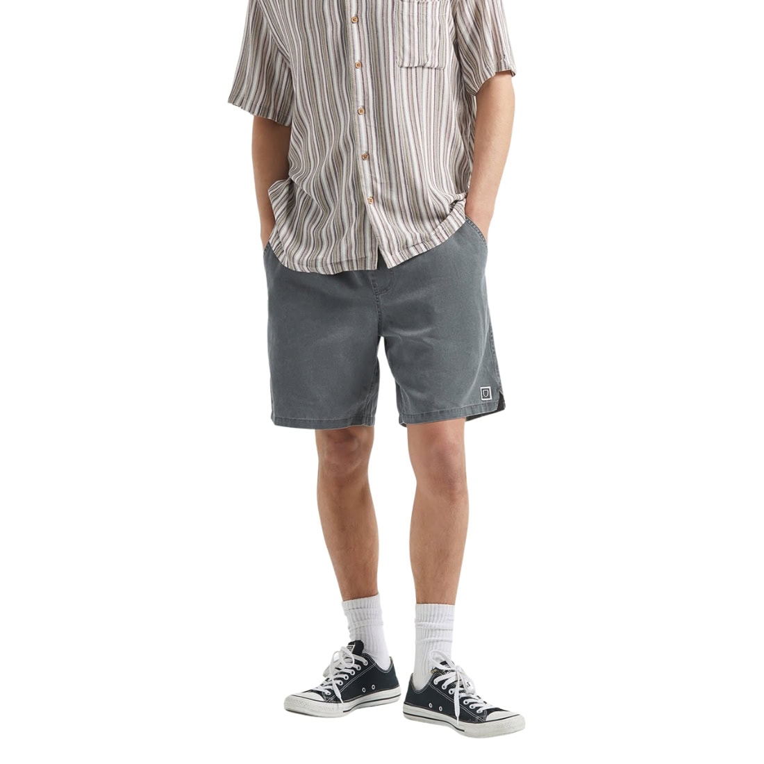 Brixton Everyday Vintage Wash Shorts - Vintage Black - Mens Walk Shorts by Brixton