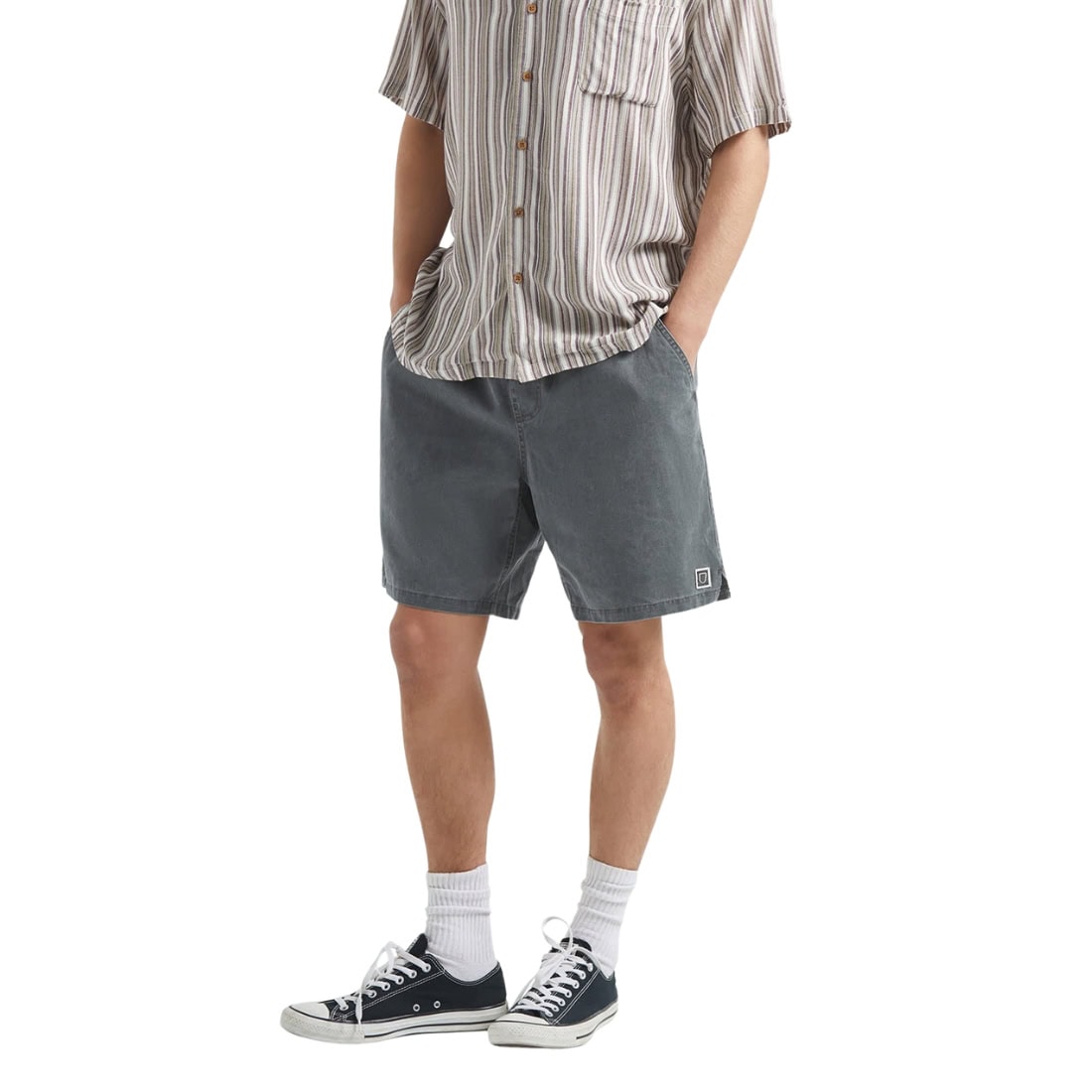 Brixton Everyday Vintage Wash Shorts - Vintage Black - Mens Walk Shorts by Brixton