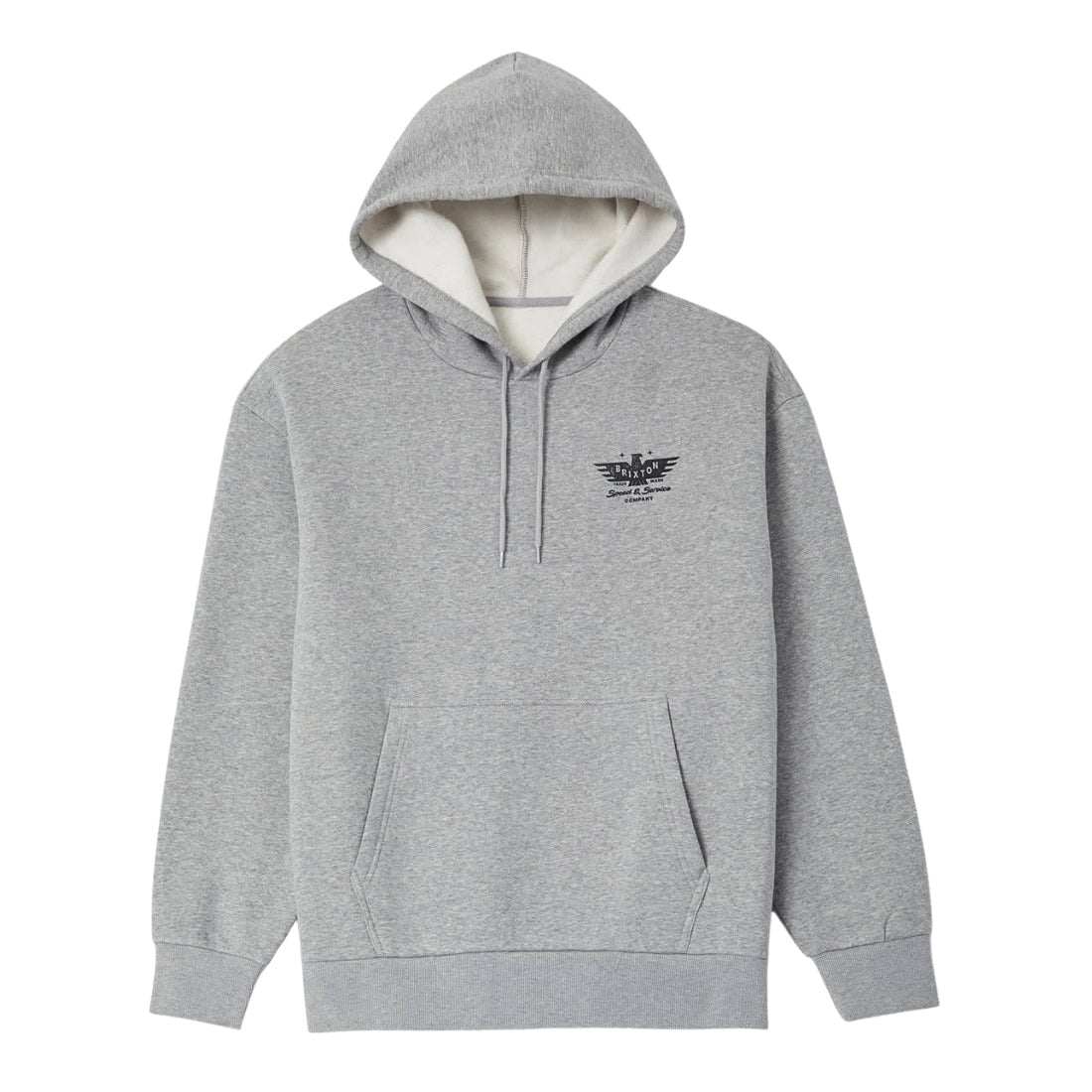Brixton Ewing Hood - Heather Grey - Mens Pullover Hoodie by Brixton
