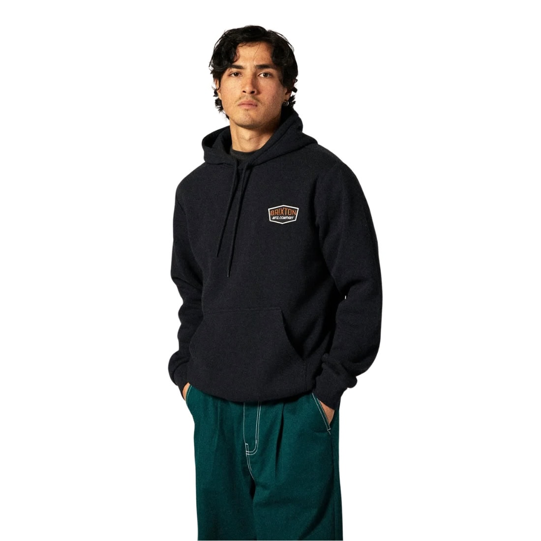 Brixton Freeman Pullover Hoodie - Black - Mens Pullover Hoodie by Brixton