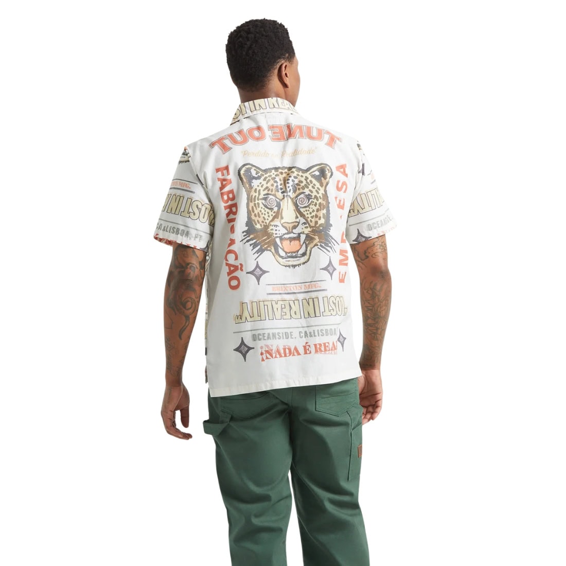 Brixton Getaway Short Sleeve Woven Shirt - Lost In Reality Print - Mens Casual Shirt by Brixton