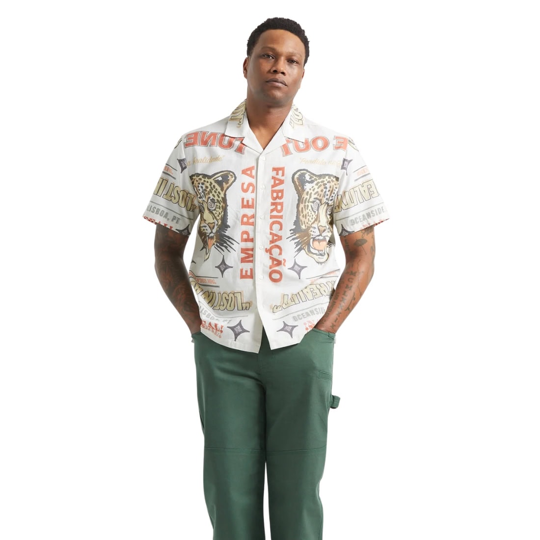 Brixton Getaway Short Sleeve Woven Shirt - Lost In Reality Print - Mens Casual Shirt by Brixton