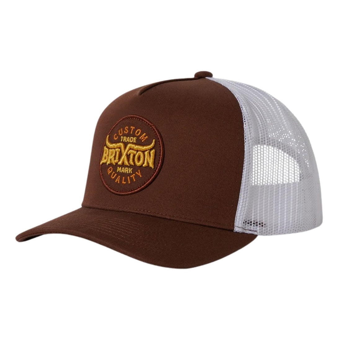 Brixton Gibson C NP MP Trucker Hat - Brown/Off White - Trucker Cap by Brixton One Size