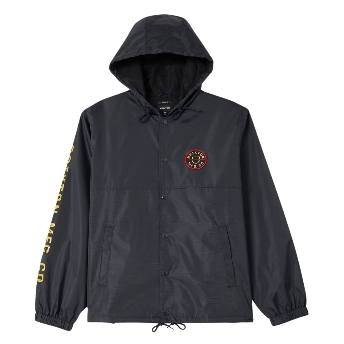Brixton Hooded Claxton LW Jacket - Black - Mens Windbreaker/Rain Jacket by Brixton
