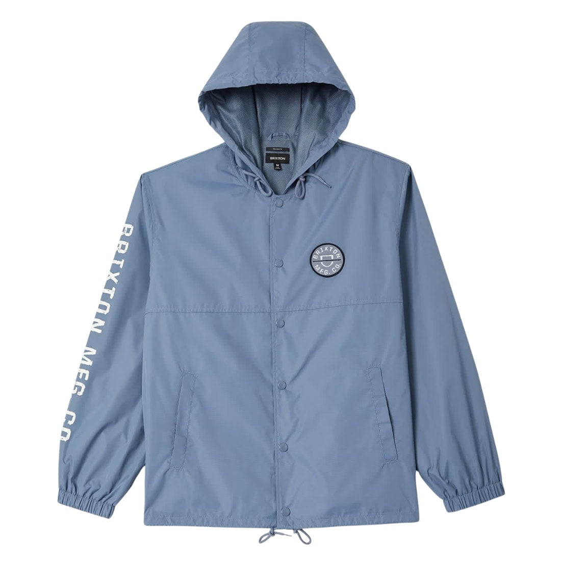 Brixton Hooded Claxton LW Jacket - Slate Blue - Mens Windbreaker/Rain Jacket by Brixton