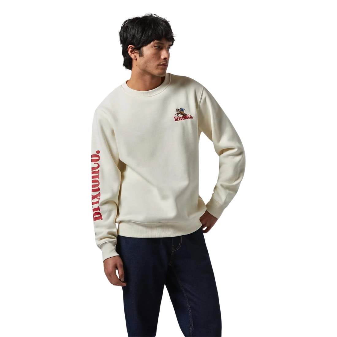 Brixton Inwood Crew Neck Sweatshirt - Egret White