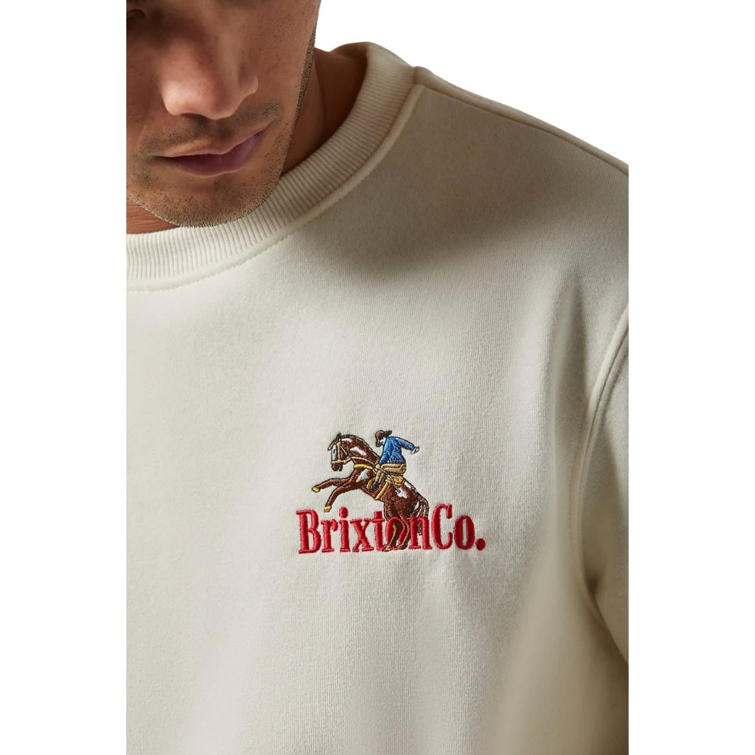 Brixton Inwood Crew Neck Sweatshirt - Egret White