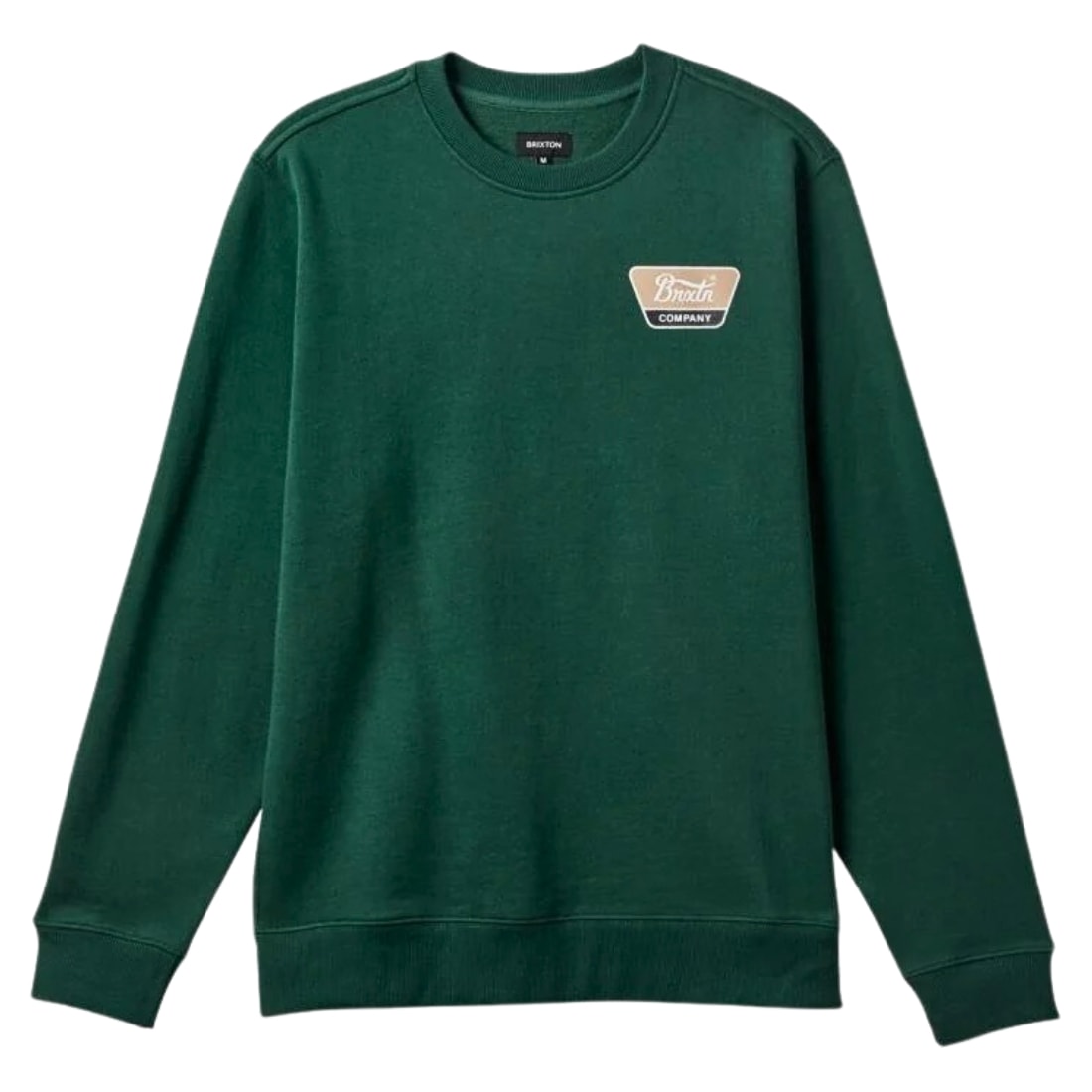 Brixton Linwood Crewneck - Pine Needle/Sand - Mens Crew Neck Sweatshirt by Brixton