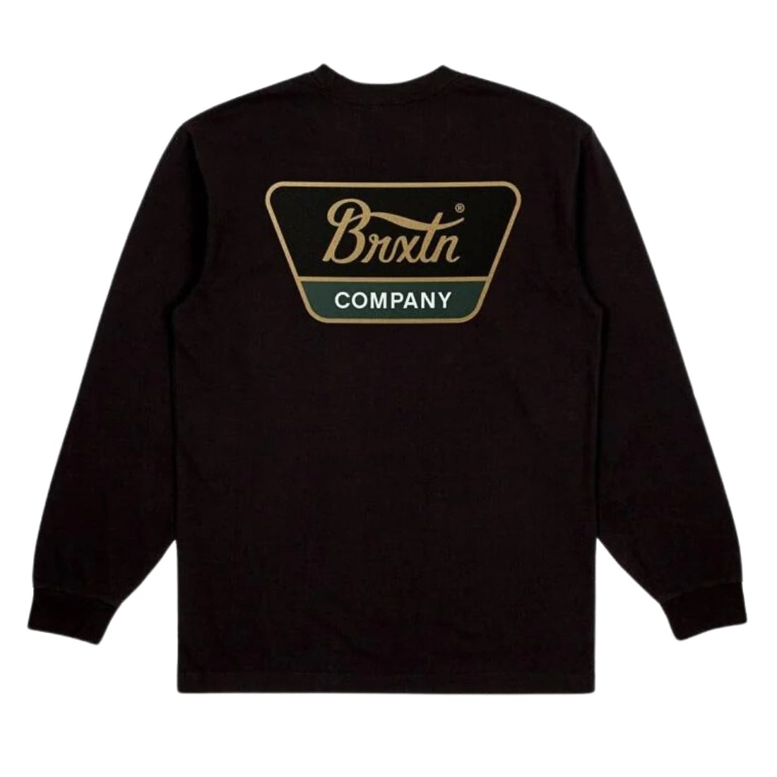 Brixton Linwood Longsleeve T-Shirt - Black/Antelope/Pine Needle - Mens Graphic T-Shirt by Brixton