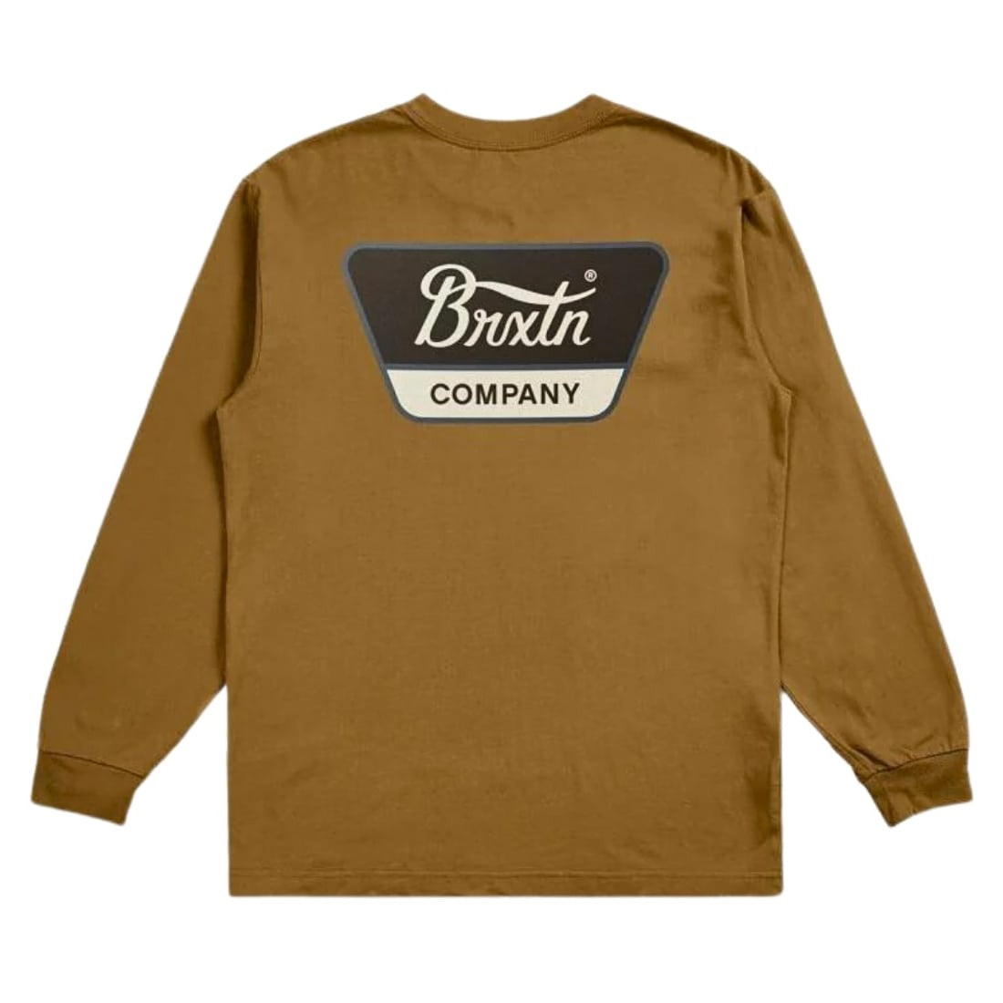 Brixton Linwood Longsleeve T-Shirt - Golden Brown/Washed Black/Off White - Mens Graphic T-Shirt by Brixton
