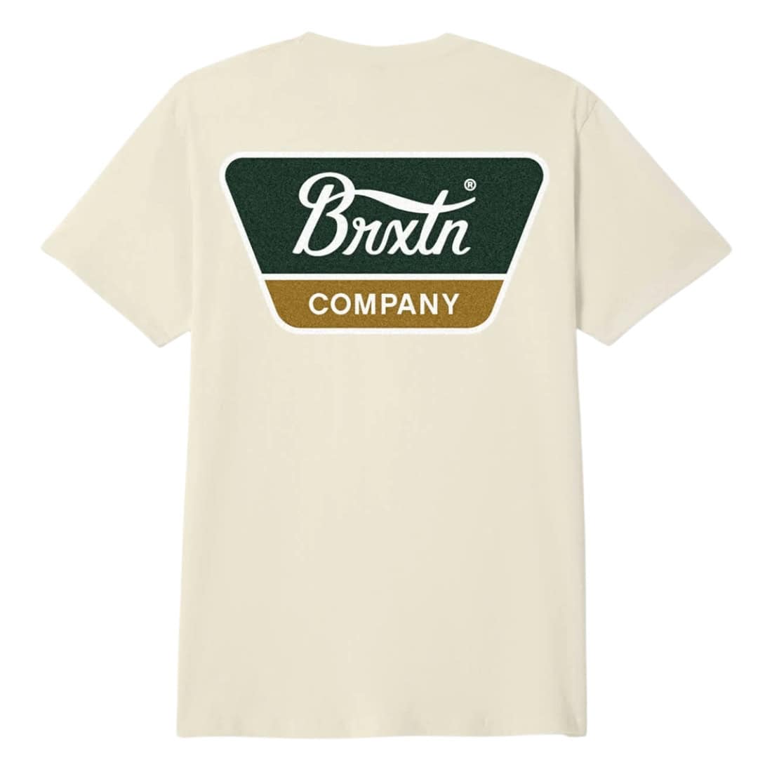 Brixton Linwood T-Shirt - Cream/Dark Green/Metal Bronze - Mens Graphic T-Shirt by Brixton