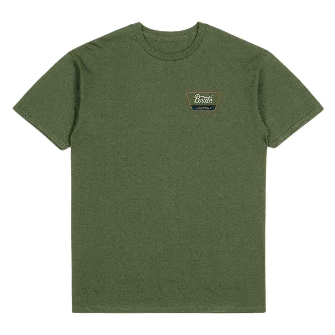 Brixton Linwood T-Shirt - Ivy Green/Tobacco Brown/Ivory - Mens Graphic T-Shirt by Brixton