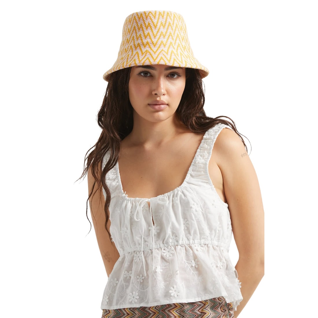 Brixton Lisboa Knit Packable Bucket Hat - Multi Color Zigzag - Bucket Hat by Brixton