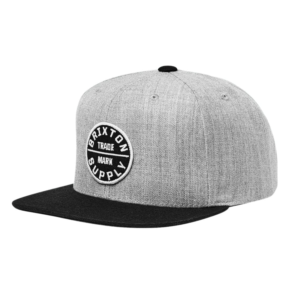 Brixton Oath III Snapback - Light Heather Grey/Black - Snapback Cap by Brixton One Size