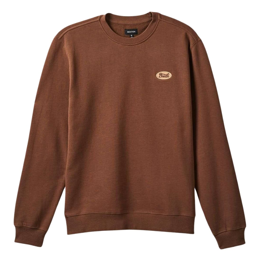 Brixton Parson Patch Crewneck Sweatshirt - Pinecone Brown - Mens Crew Neck Sweatshirt by Brixton