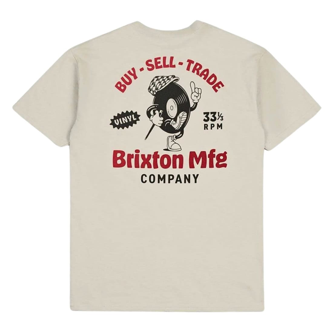 Brixton Rhythmic T-Shirt - Cream - Mens Graphic T-Shirt by Brixton