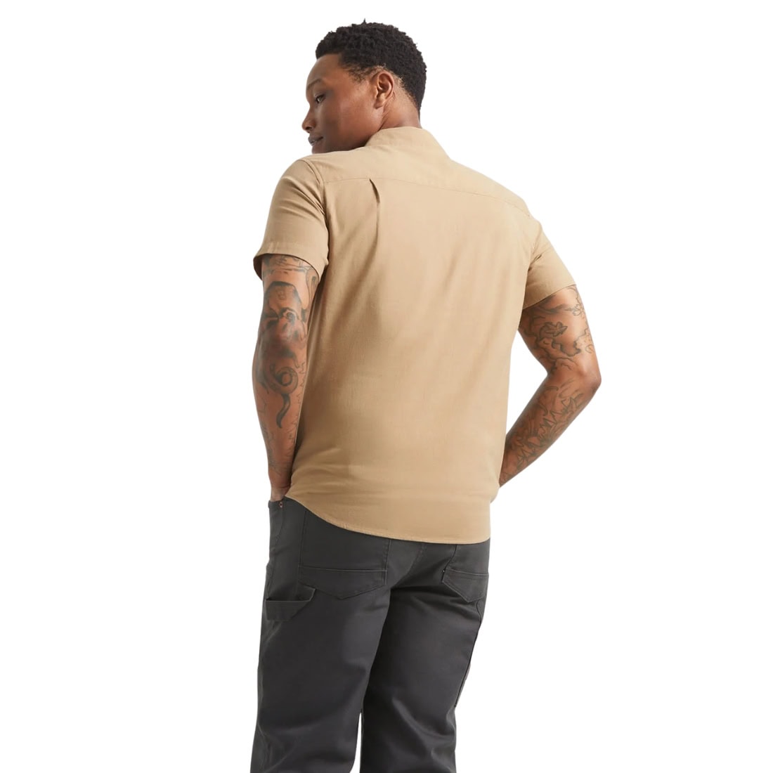 Brixton Sanford Oxford Short Sleeve Woven Shirt - Khaki - Mens Casual Shirt by Brixton