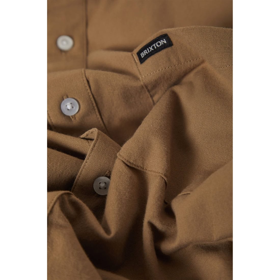 Brixton Sanford Oxford Short Sleeve Woven Shirt - Khaki - Mens Casual Shirt by Brixton