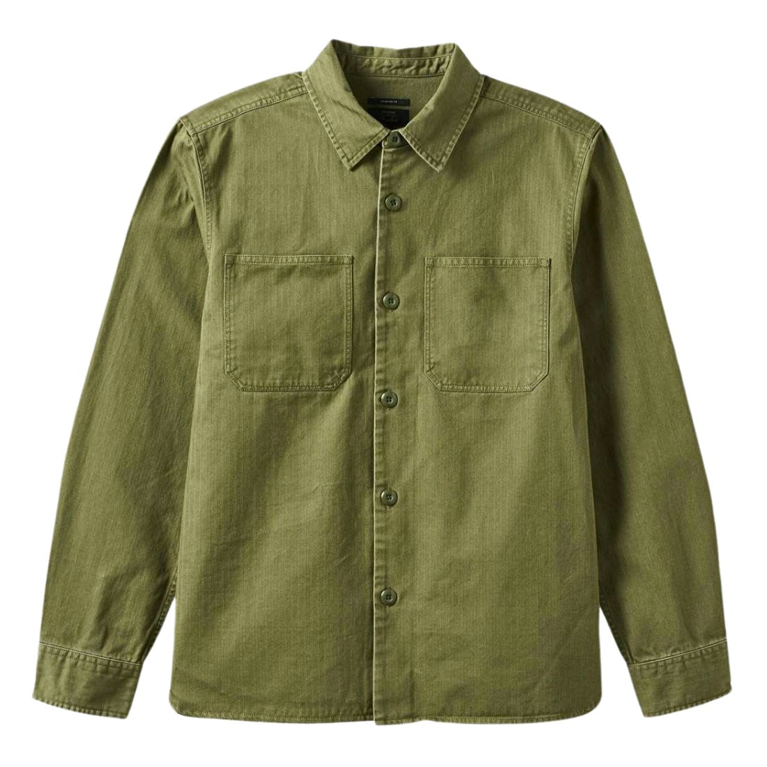 Brixton Selden Overshirt - Olive Surplus Worn Wash - Mens Casual Shirt by Brixton