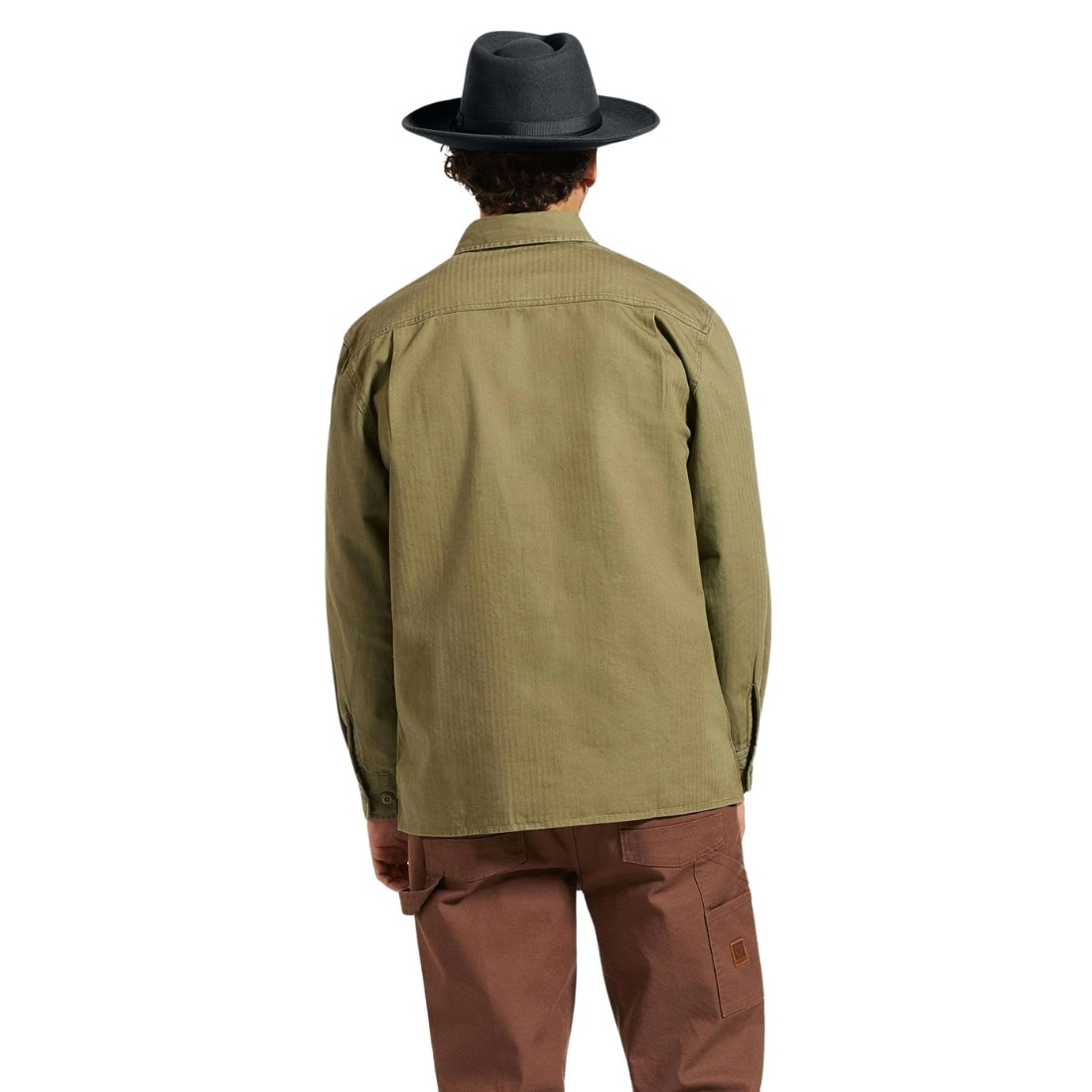 Brixton Selden Overshirt - Olive Surplus Worn Wash - Mens Casual Shirt by Brixton